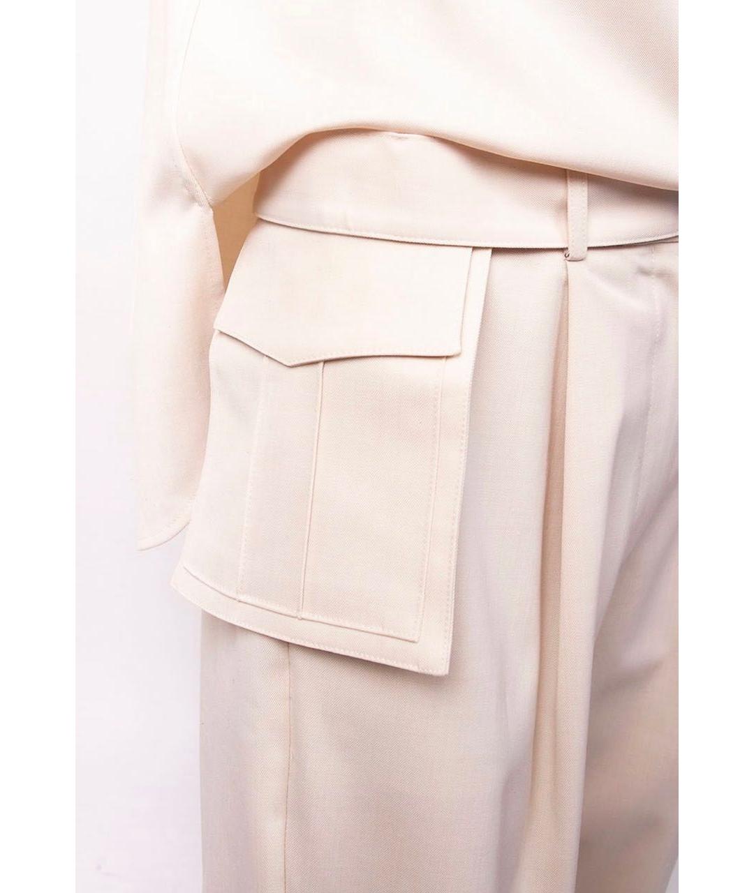 ERIKA CAVALLINI Бежевые шерстяные брюки узкие, фото 5