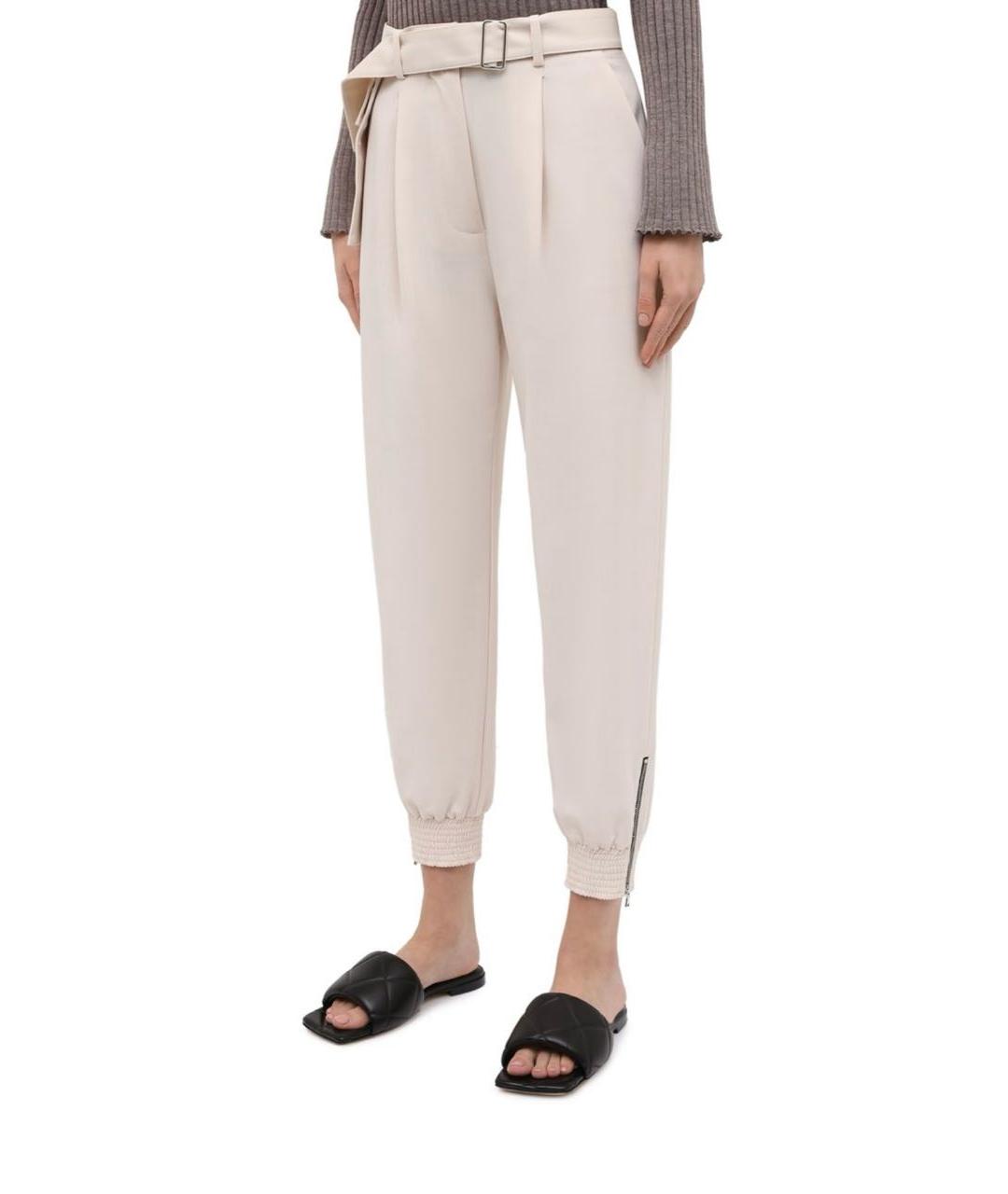 ERIKA CAVALLINI Бежевые шерстяные брюки узкие, фото 3