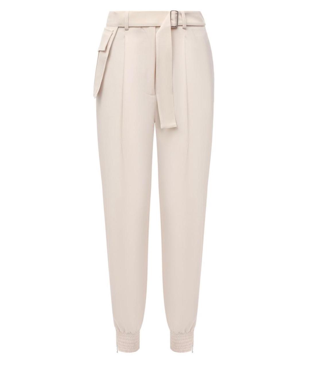 ERIKA CAVALLINI Бежевые шерстяные брюки узкие, фото 9