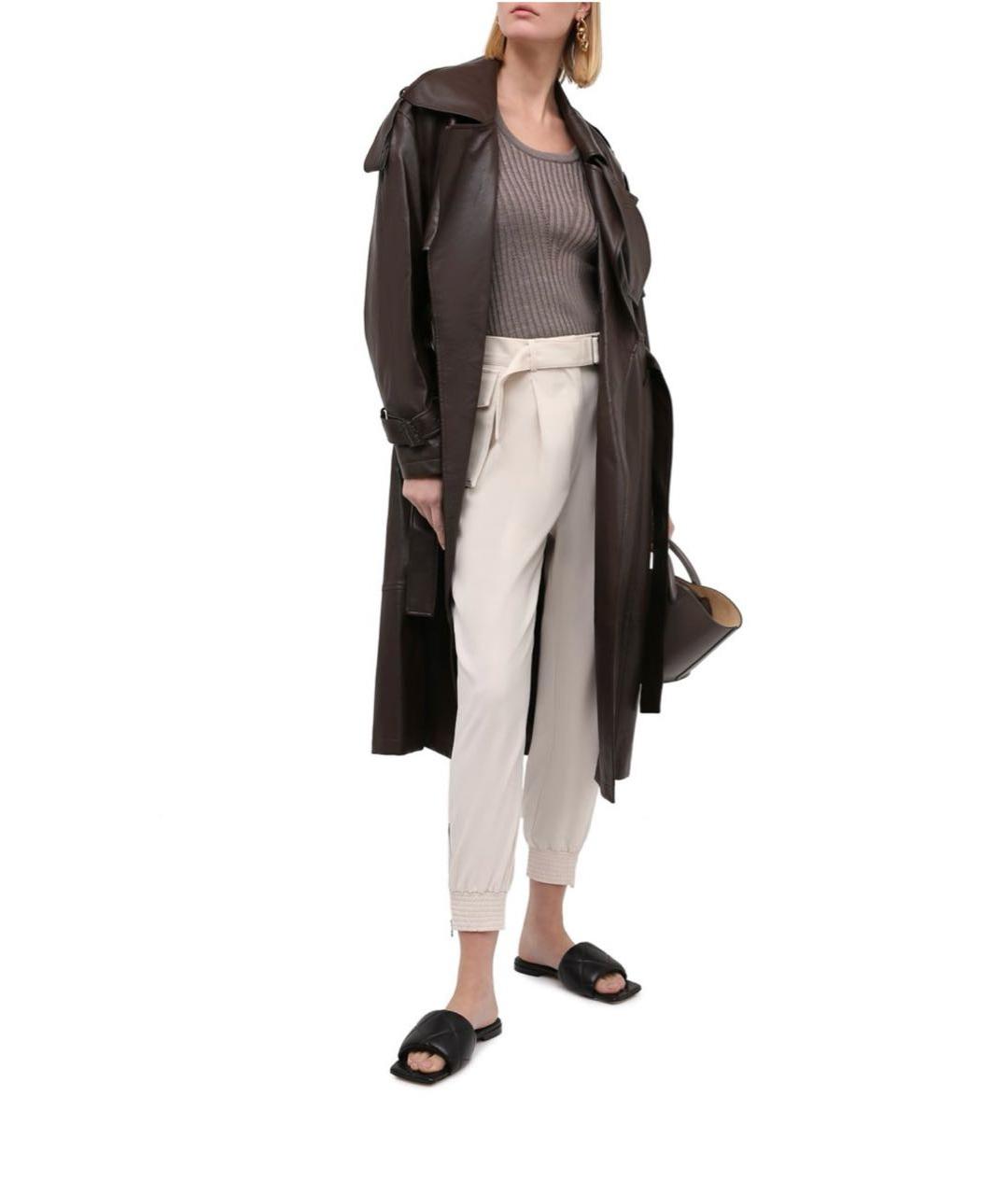 ERIKA CAVALLINI Бежевые шерстяные брюки узкие, фото 2