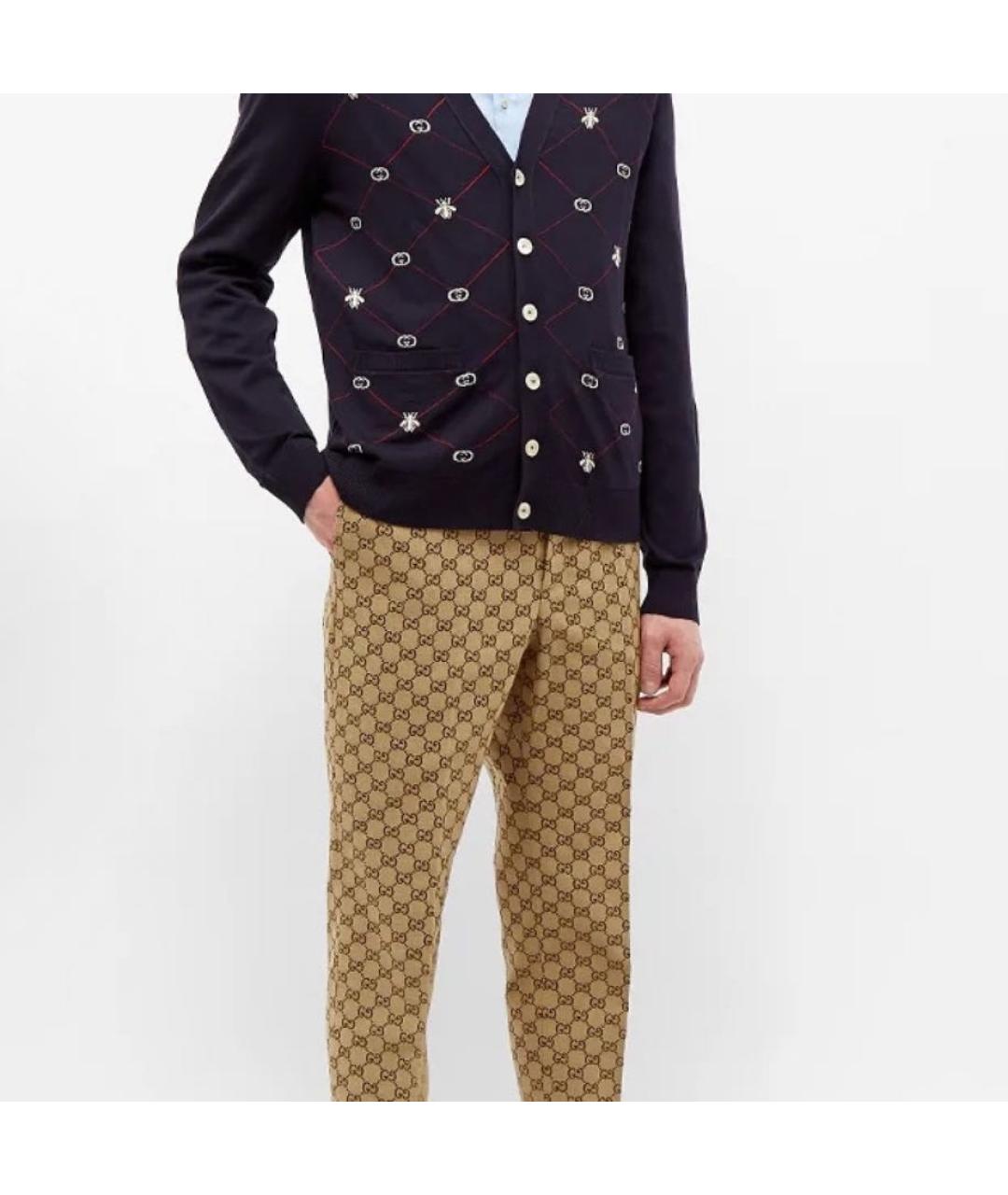 GUCCI Бежевые хлопковые повседневные брюки, фото 8