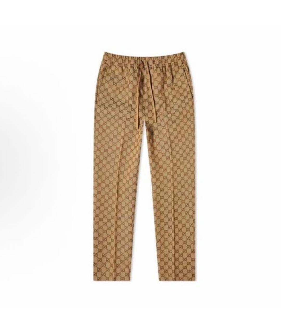 GUCCI Бежевые хлопковые повседневные брюки, фото 9