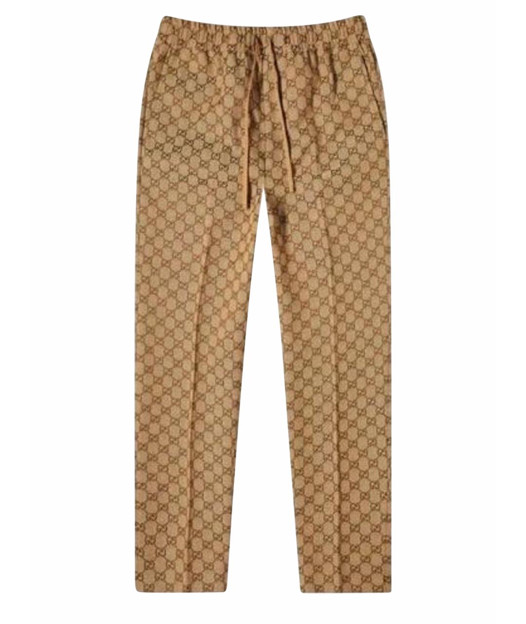 GUCCI Бежевые хлопковые повседневные брюки, фото 1