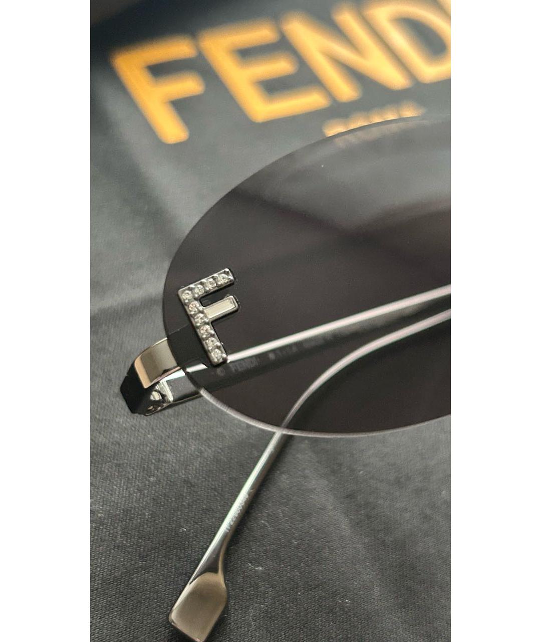FENDI Антрацитовые металлические солнцезащитные очки, фото 4