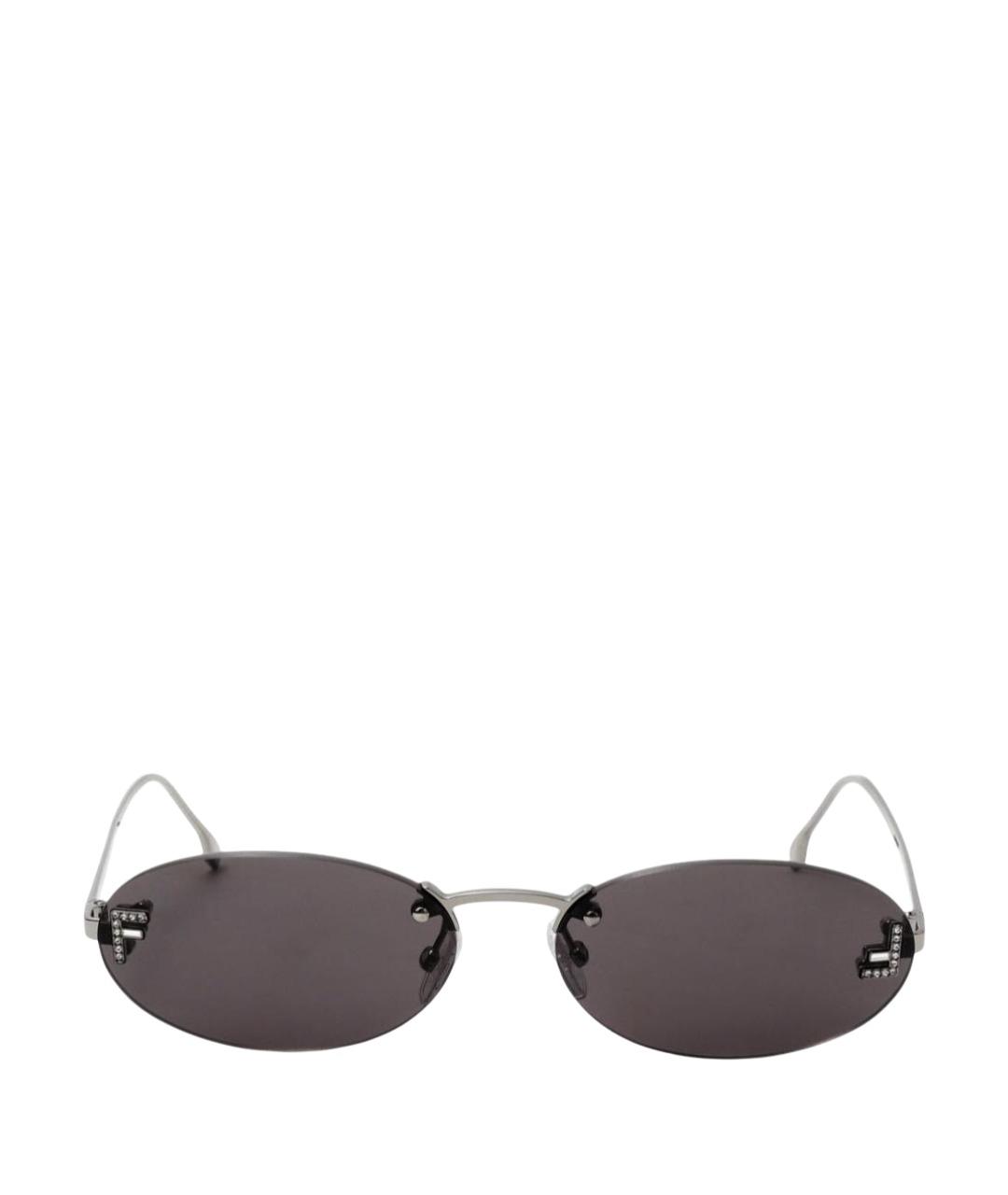 FENDI Антрацитовые металлические солнцезащитные очки, фото 1