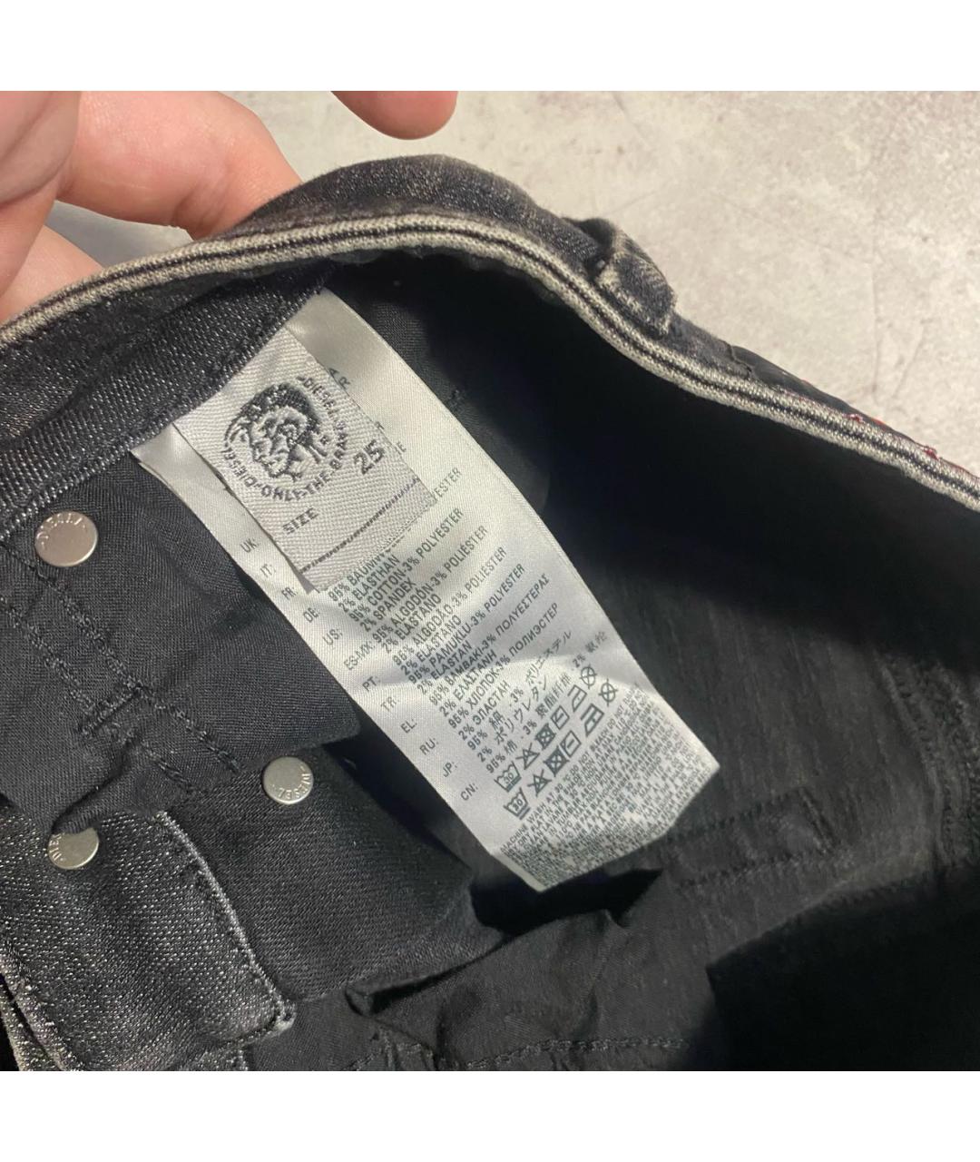 DIESEL Черные джинсы слим, фото 5