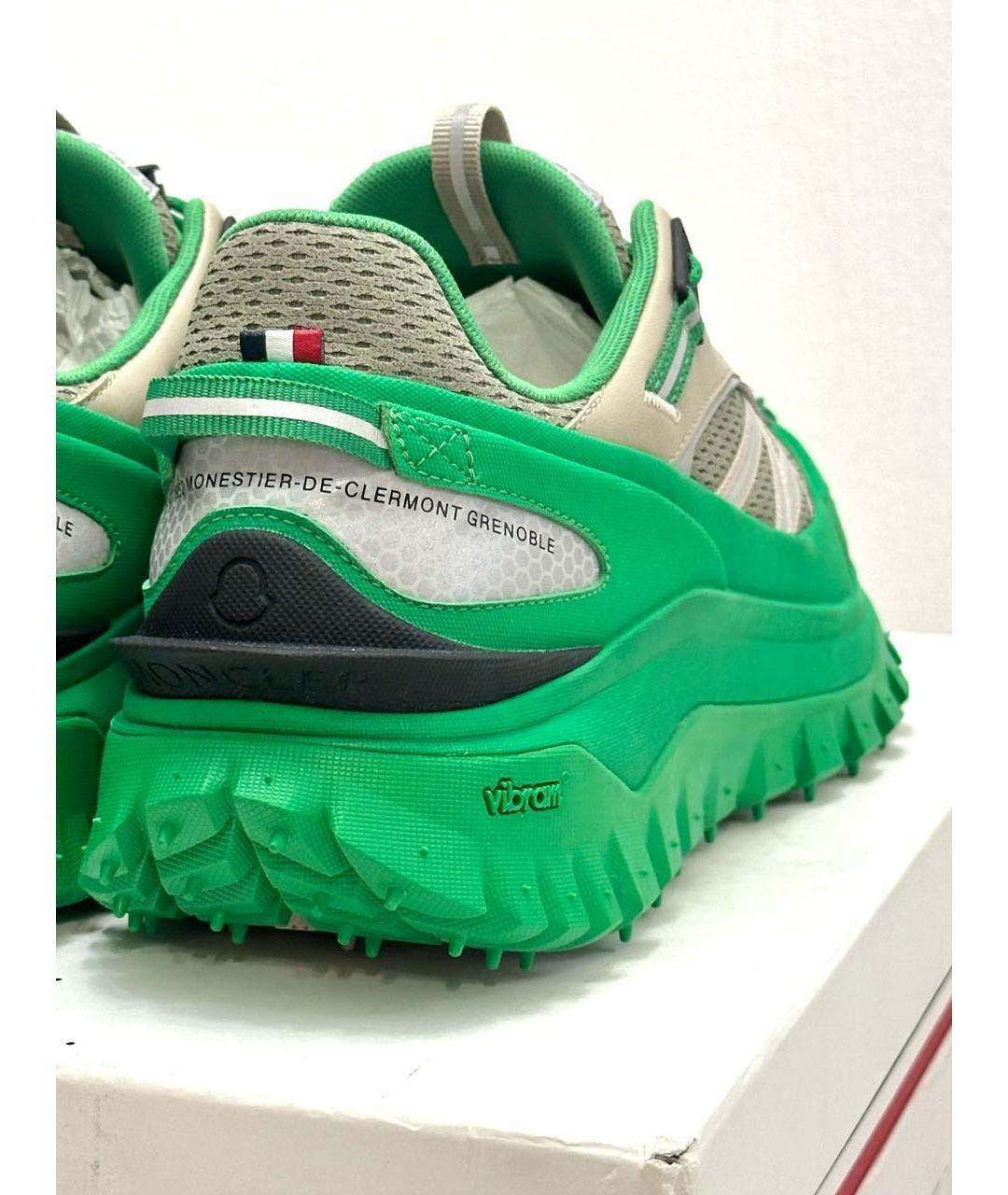 MONCLER Зеленые текстильные кроссовки, фото 7