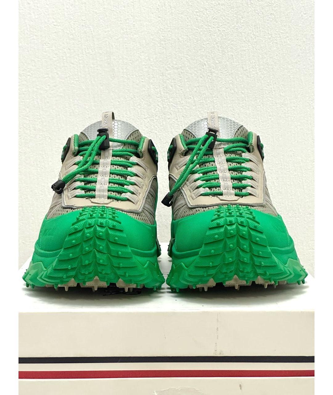 MONCLER Зеленые текстильные кроссовки, фото 3