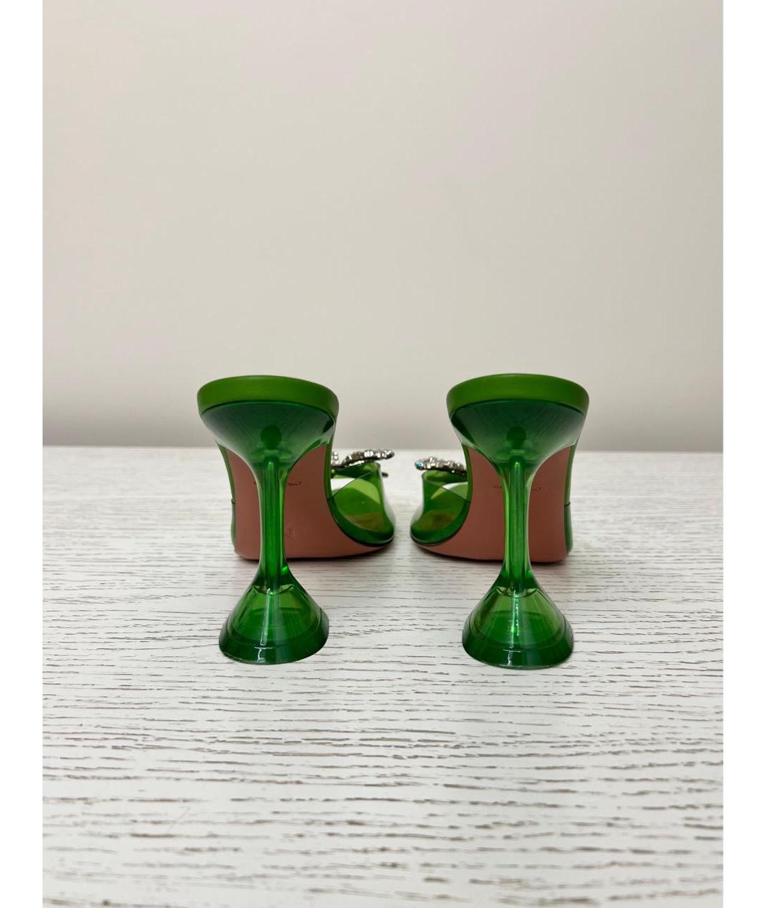 Amina Muaddi Зеленые мюли, фото 4