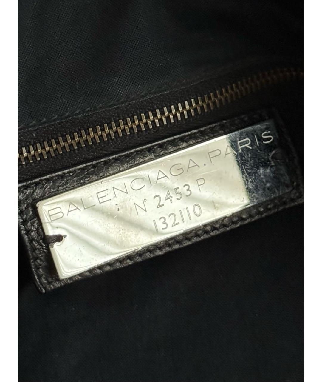 BALENCIAGA Черная кожаная сумка с короткими ручками, фото 7