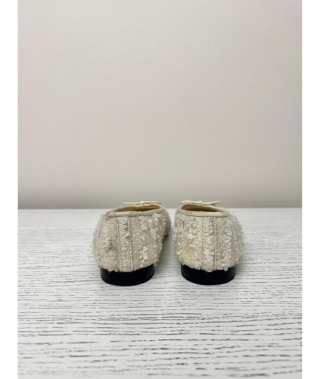 CHANEL Белые кожаные балетки, фото 5