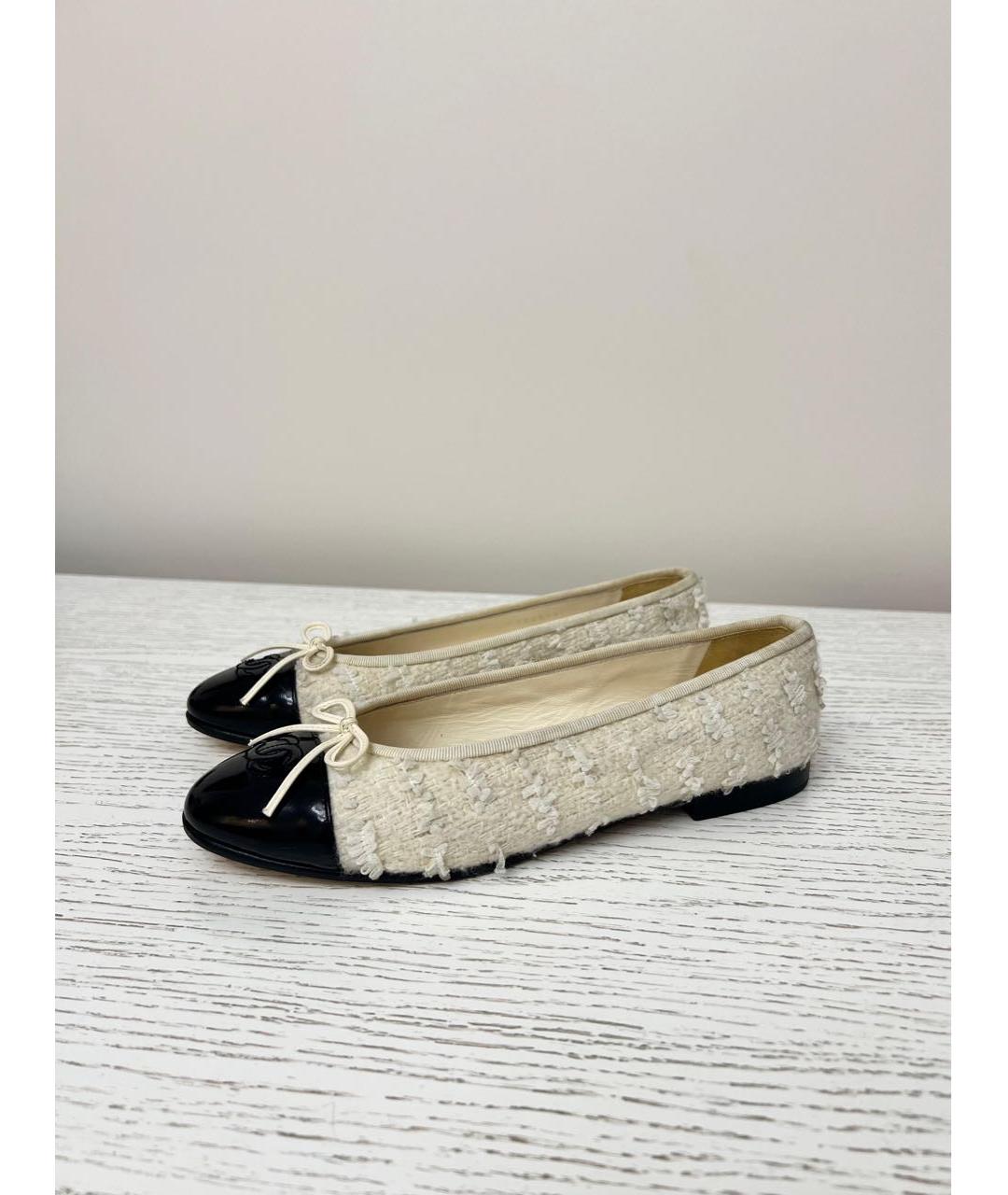 CHANEL Белые кожаные балетки, фото 7