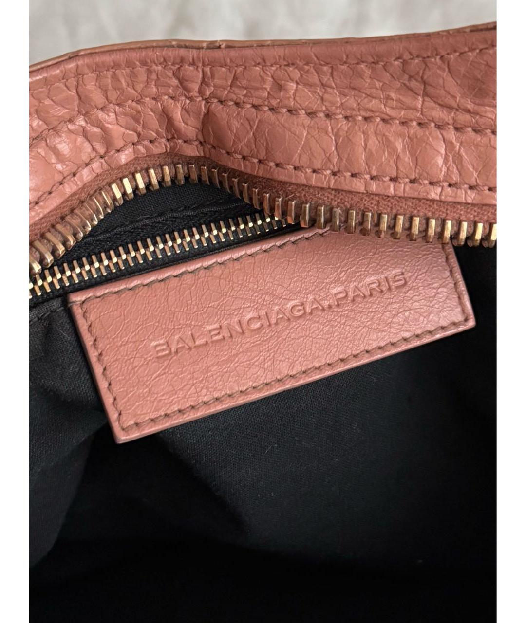 BALENCIAGA Коралловая кожаная сумка с короткими ручками, фото 6