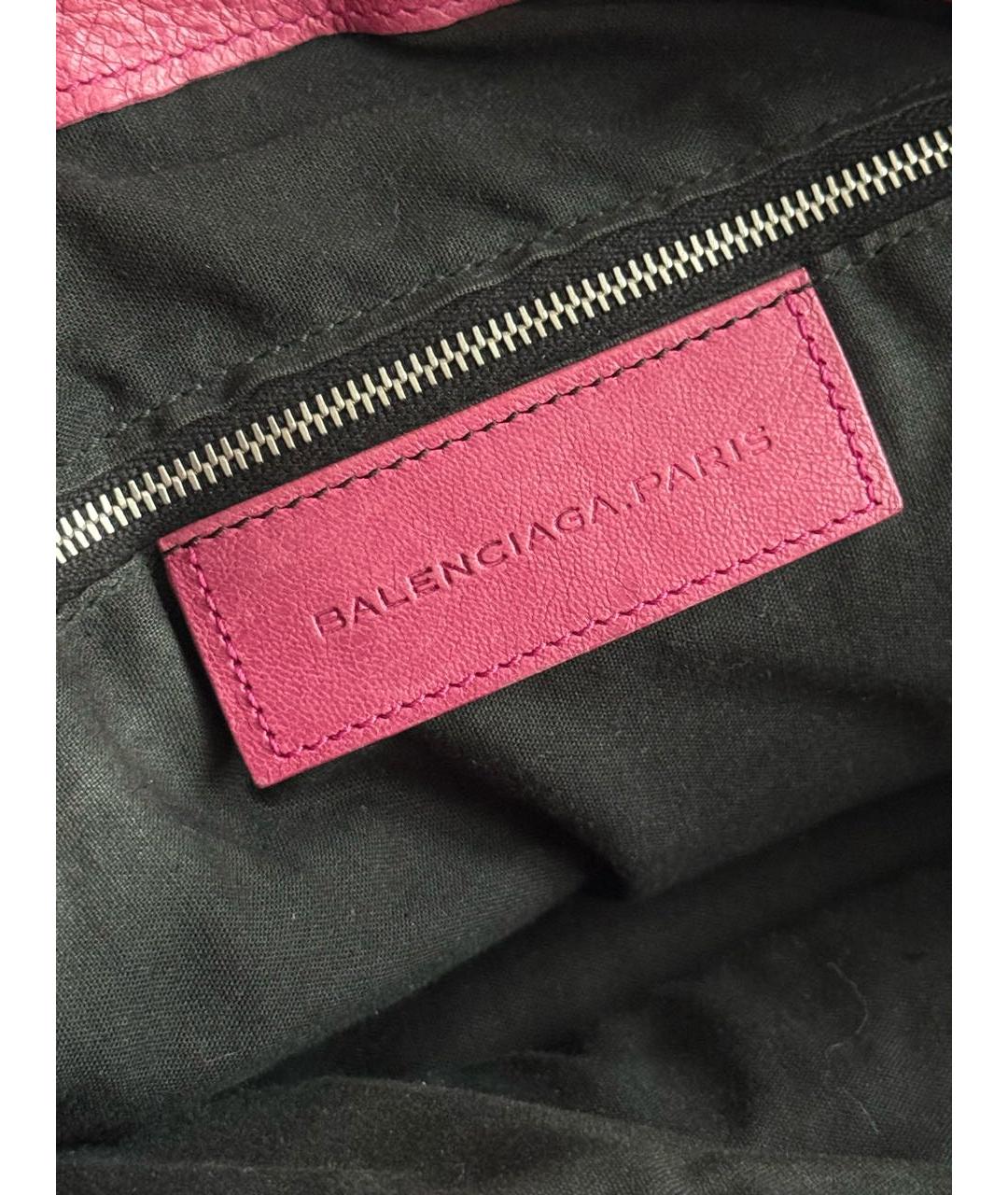 BALENCIAGA Розовая кожаная сумка с короткими ручками, фото 8