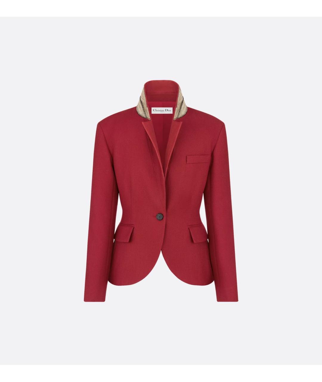 CHRISTIAN DIOR Красный шерстяной жакет/пиджак, фото 9
