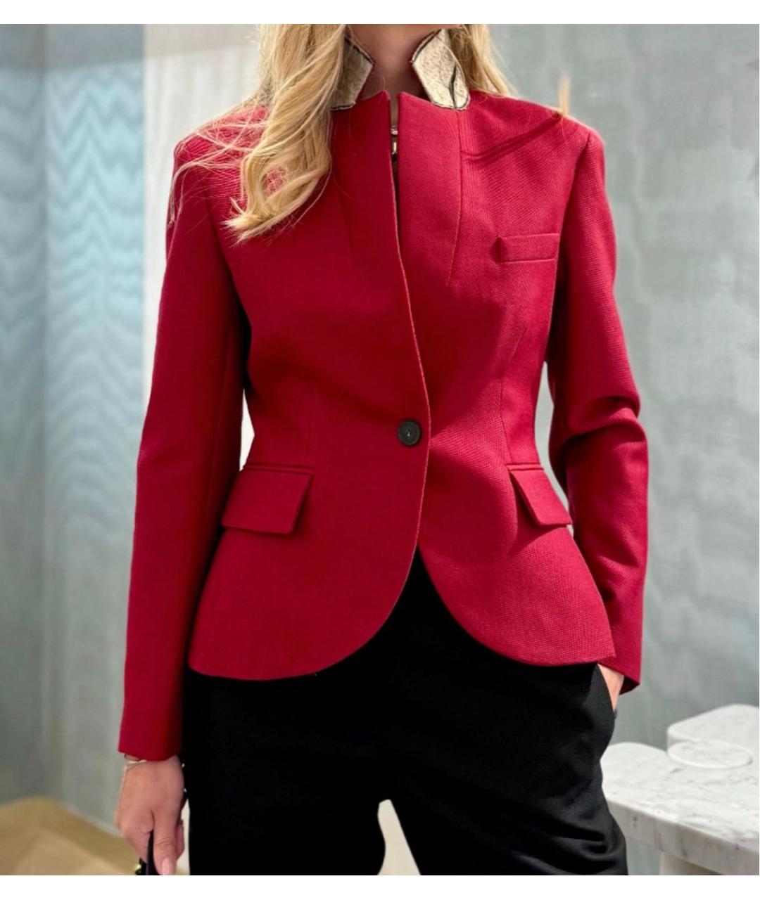 CHRISTIAN DIOR Красный шерстяной жакет/пиджак, фото 6