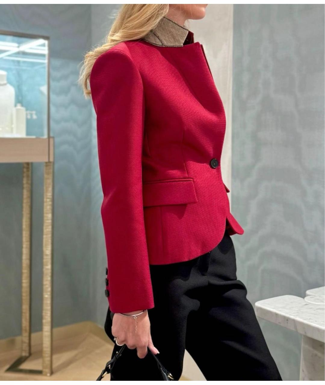 CHRISTIAN DIOR Красный шерстяной жакет/пиджак, фото 7