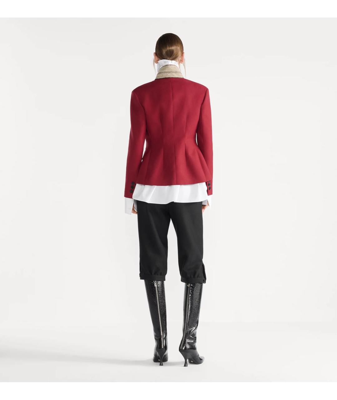 CHRISTIAN DIOR Красный шерстяной жакет/пиджак, фото 3