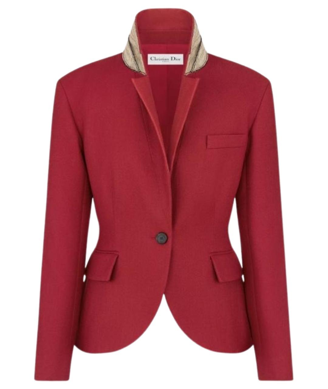 CHRISTIAN DIOR Красный шерстяной жакет/пиджак, фото 1