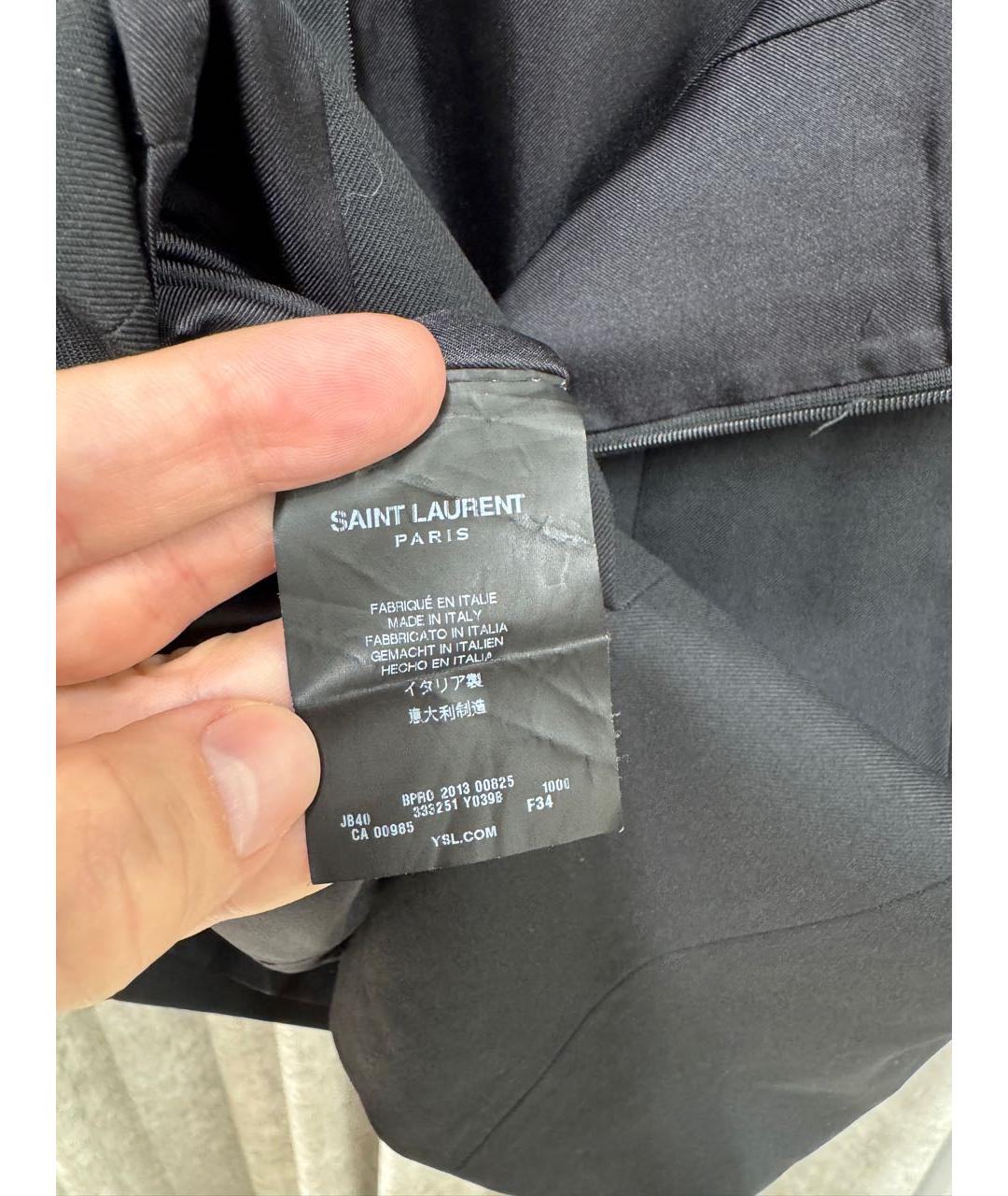 SAINT LAURENT Черная шерстяная юбка мини, фото 4