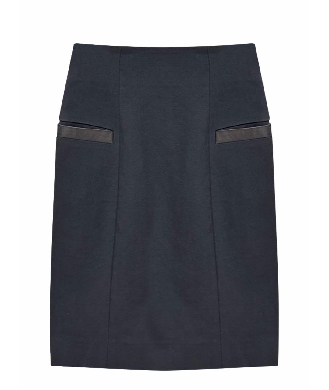 SAINT LAURENT Черная шерстяная юбка мини, фото 1