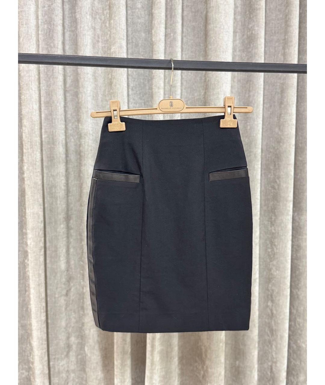 SAINT LAURENT Черная шерстяная юбка мини, фото 5