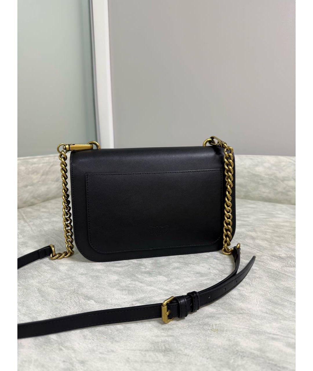 PINKO Черная кожаная сумка через плечо, фото 3