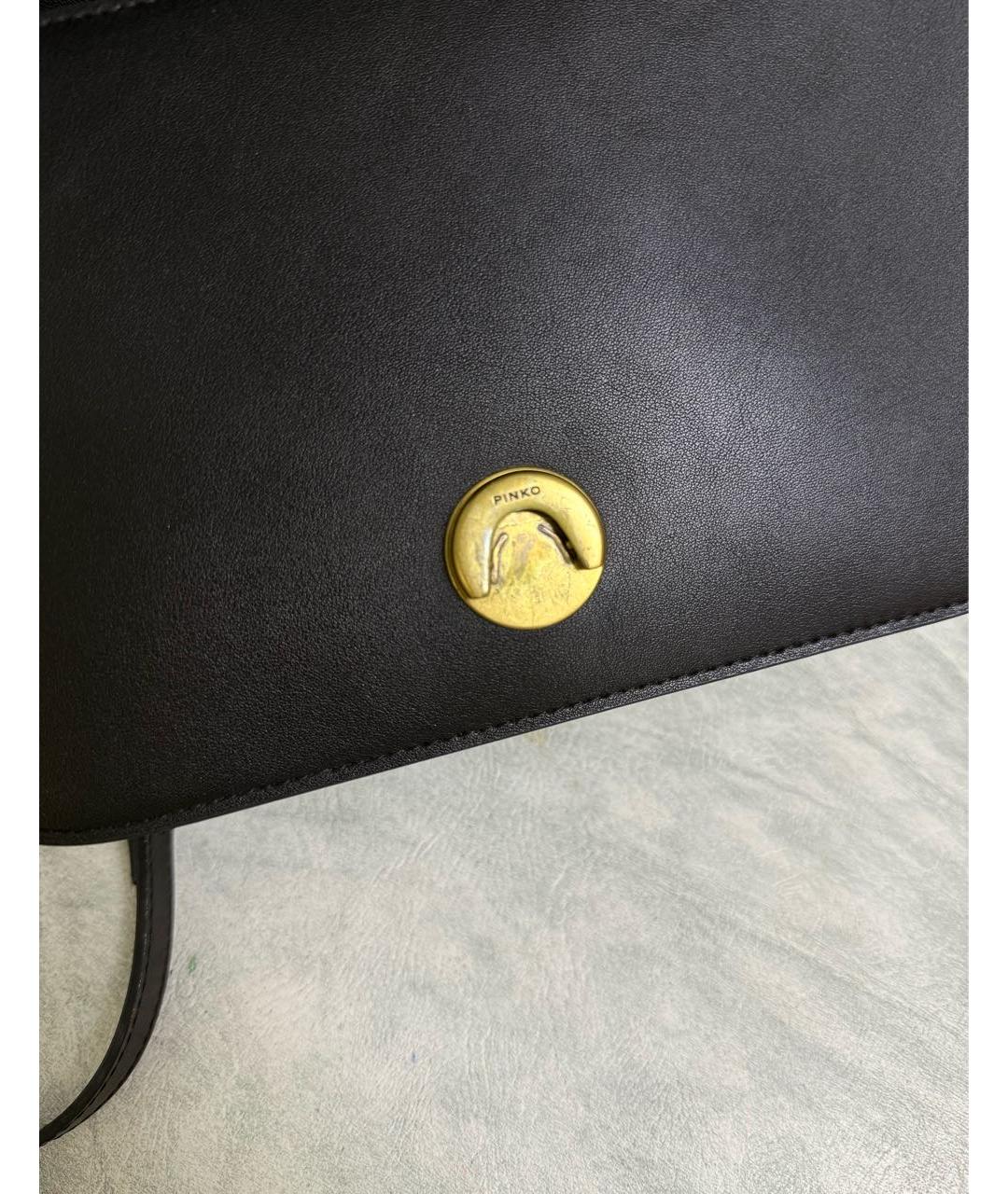 PINKO Черная кожаная сумка через плечо, фото 6