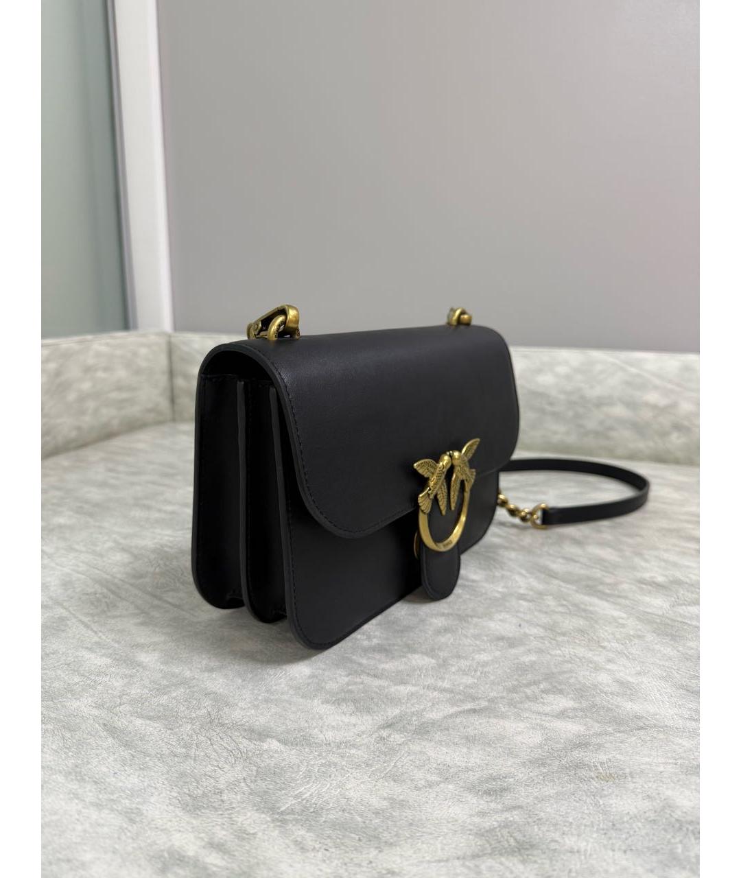 PINKO Черная кожаная сумка через плечо, фото 2