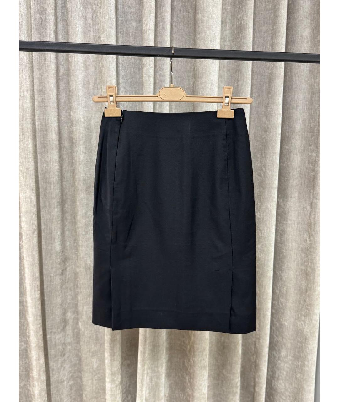 BALENCIAGA Черная шерстяная юбка мини, фото 2