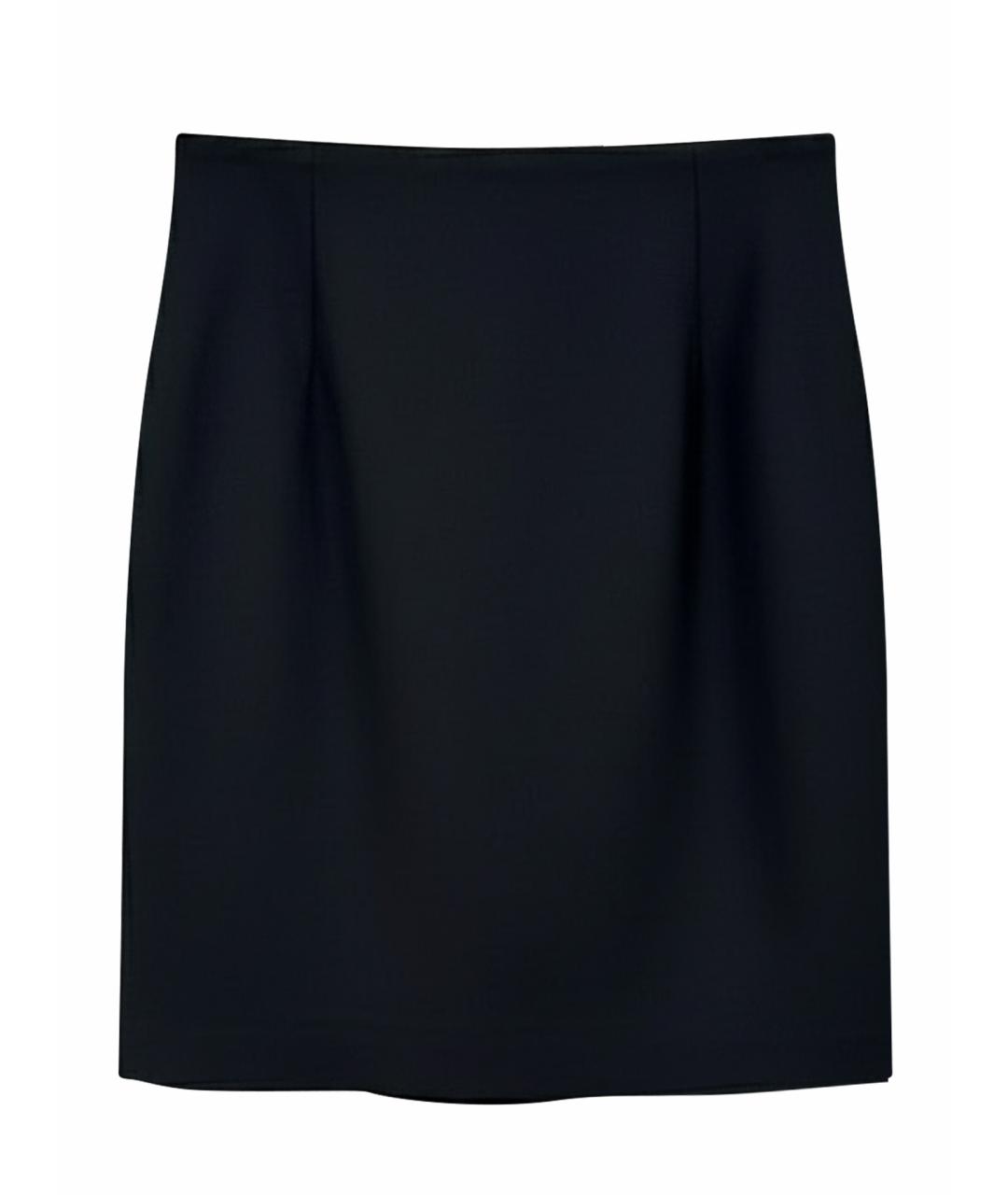 BALENCIAGA Черная шерстяная юбка мини, фото 1