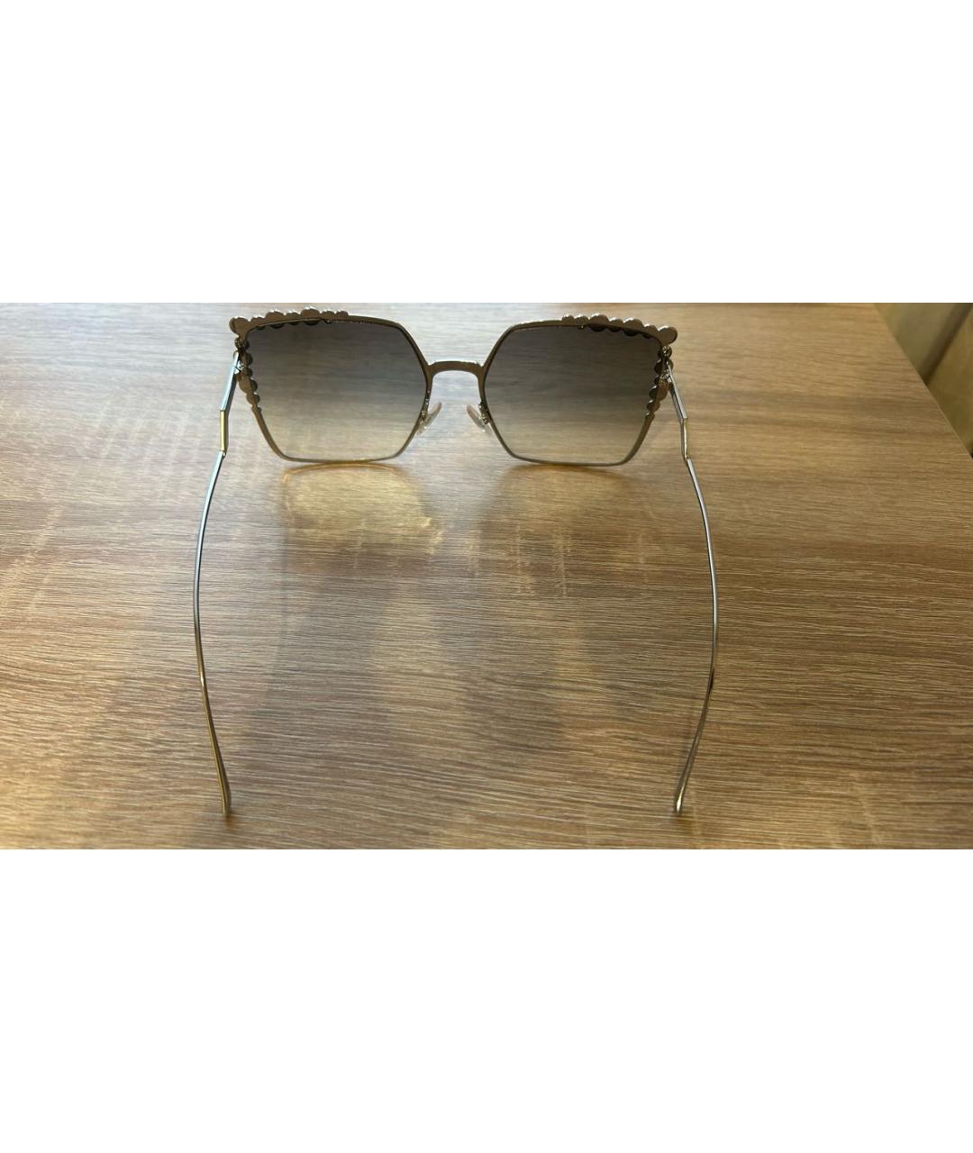 FENDI Серые металлические солнцезащитные очки, фото 3