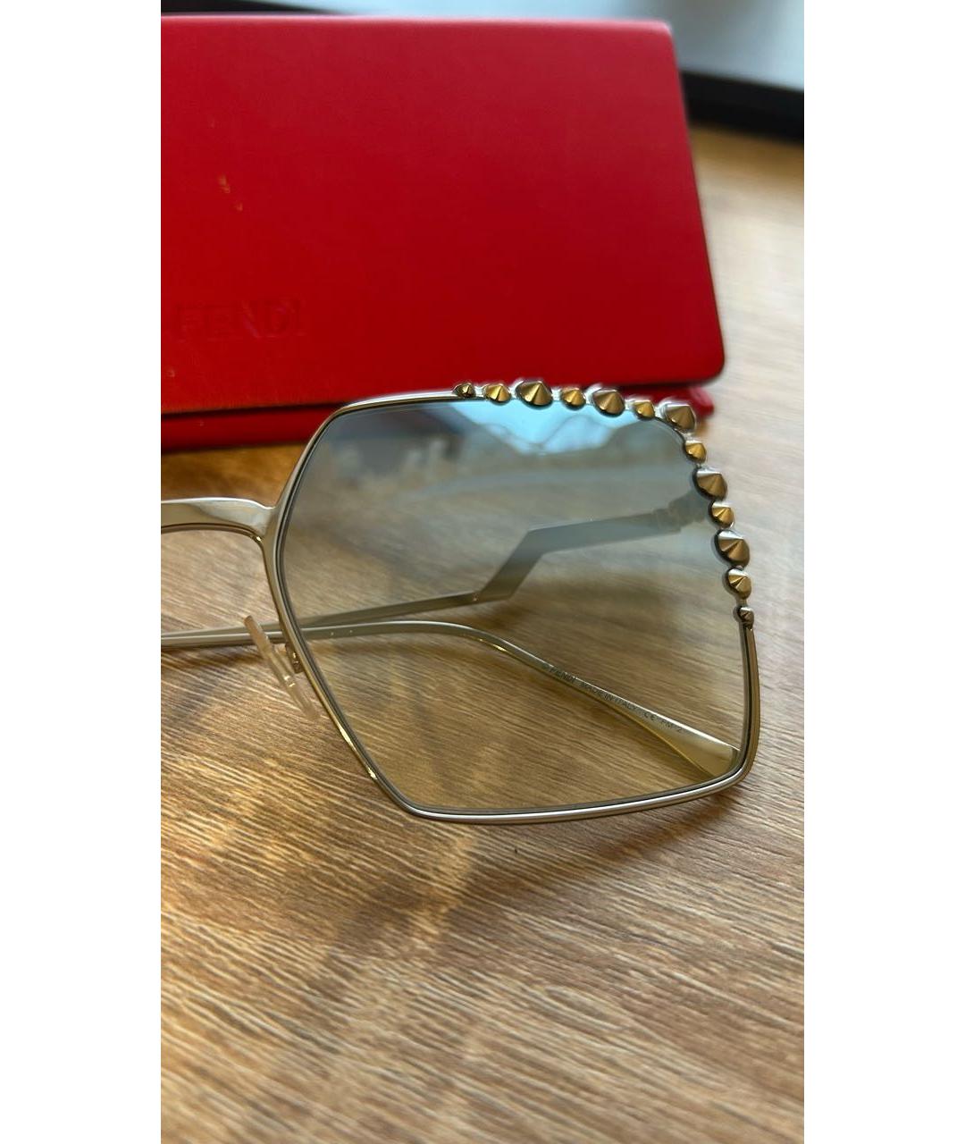FENDI Серые металлические солнцезащитные очки, фото 5
