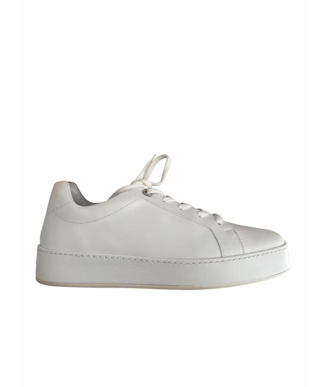 LORO PIANA Белые кожаные кеды, фото 1