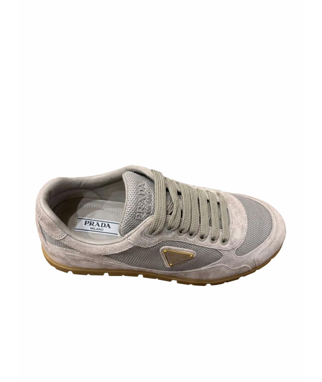 PRADA Голубые замшевые кроссовки, фото 1