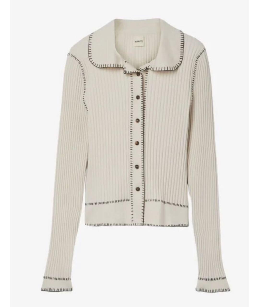 KHAITE Бежевый шерстяной кардиган, фото 8
