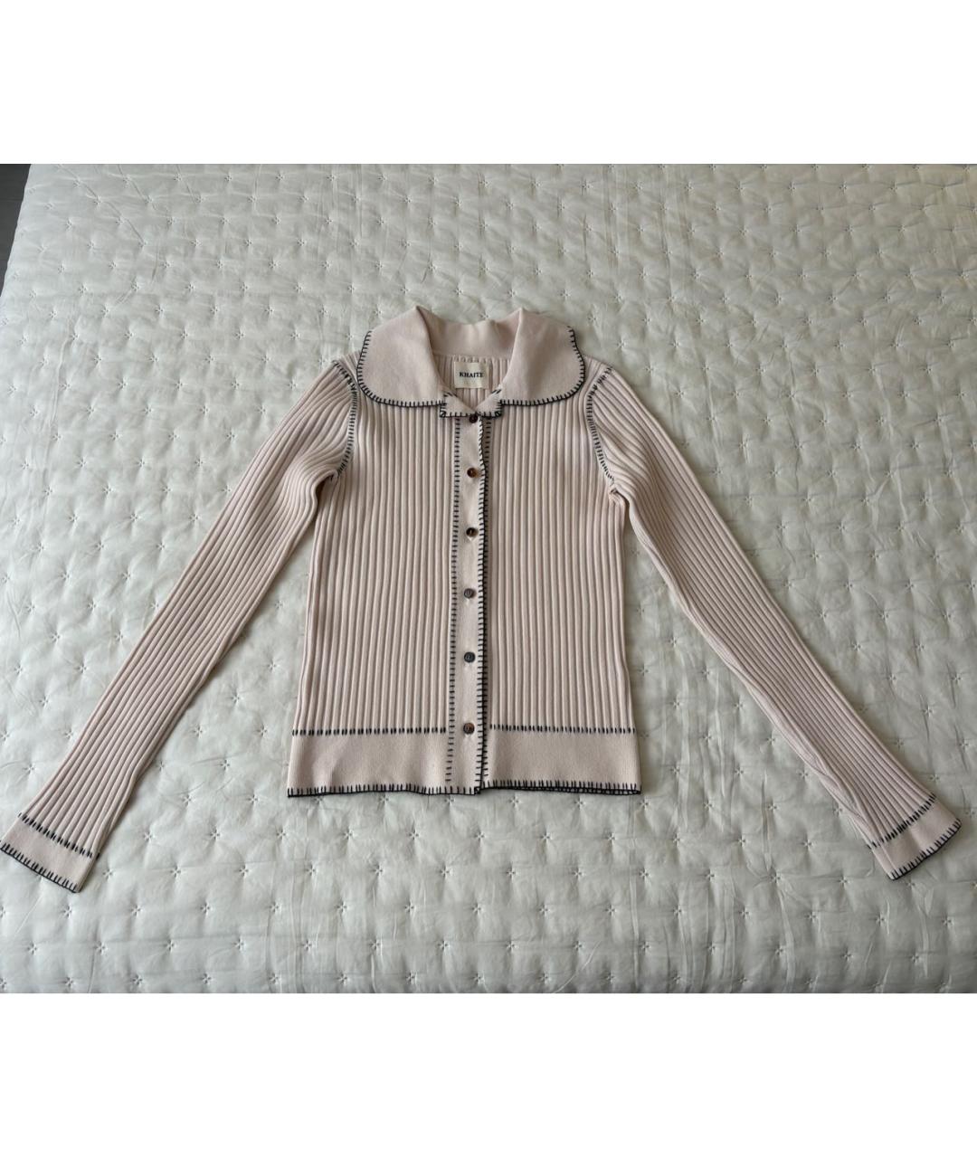 KHAITE Бежевый шерстяной кардиган, фото 2