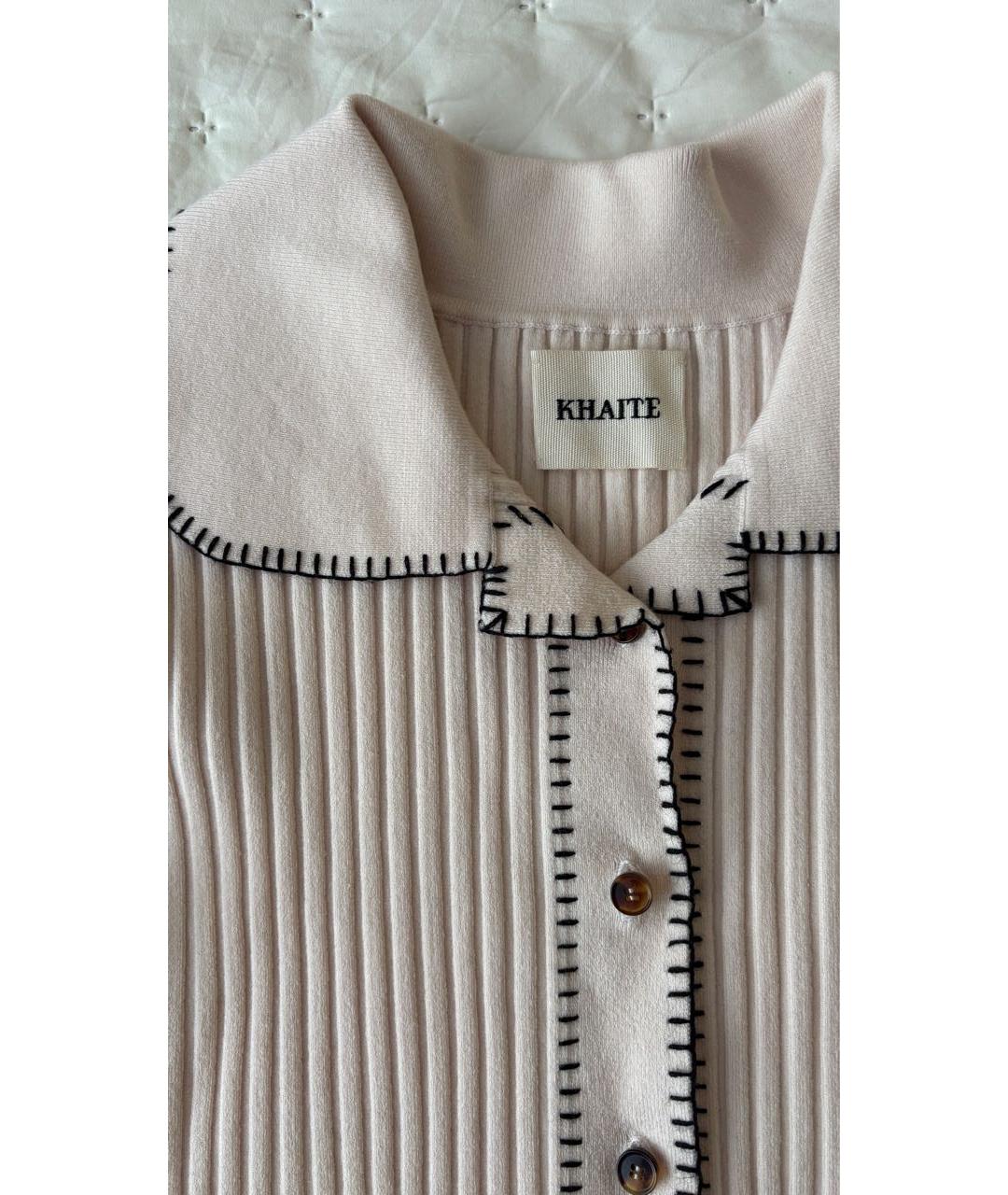 KHAITE Бежевый шерстяной кардиган, фото 3
