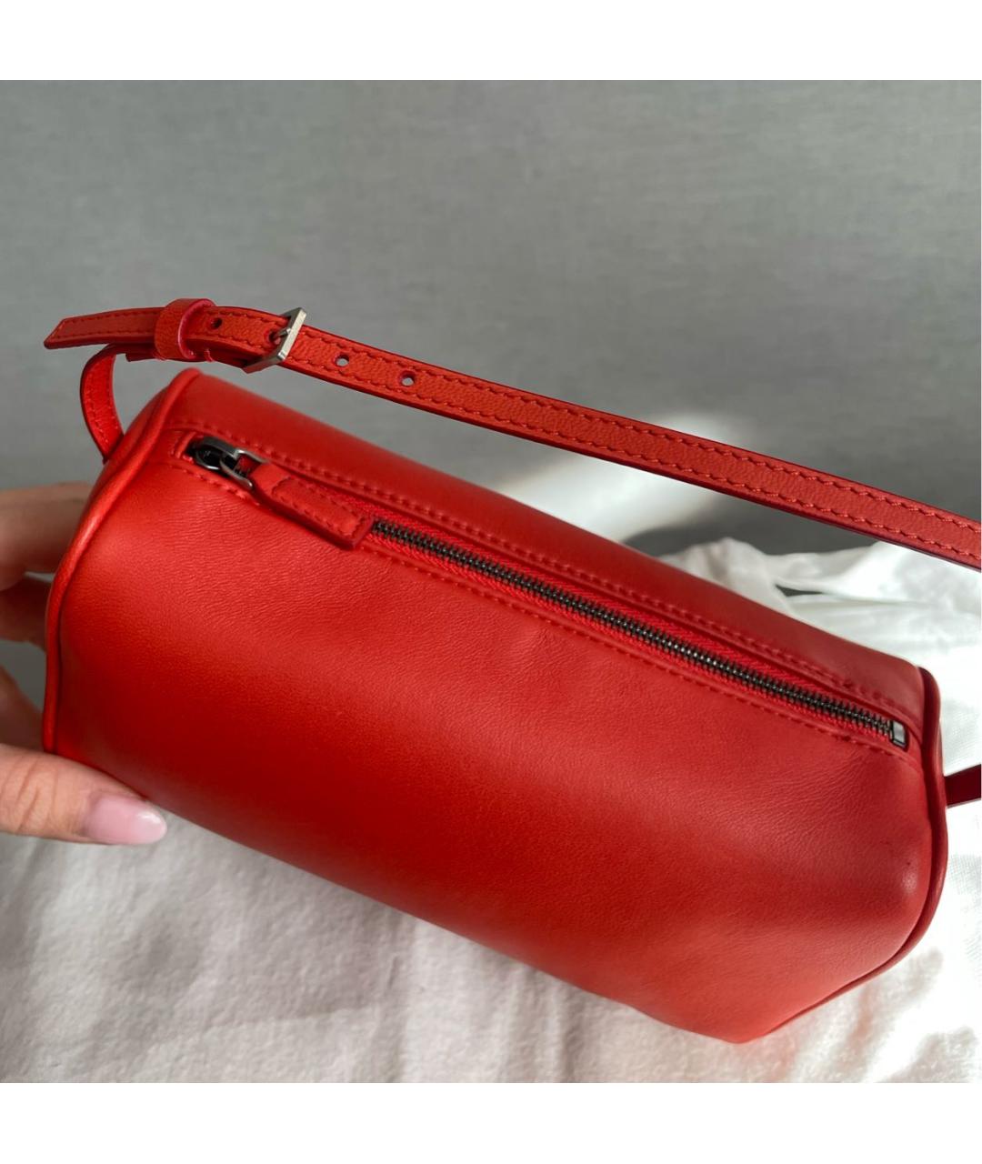 THE ROW Красная кожаная сумка с короткими ручками, фото 6