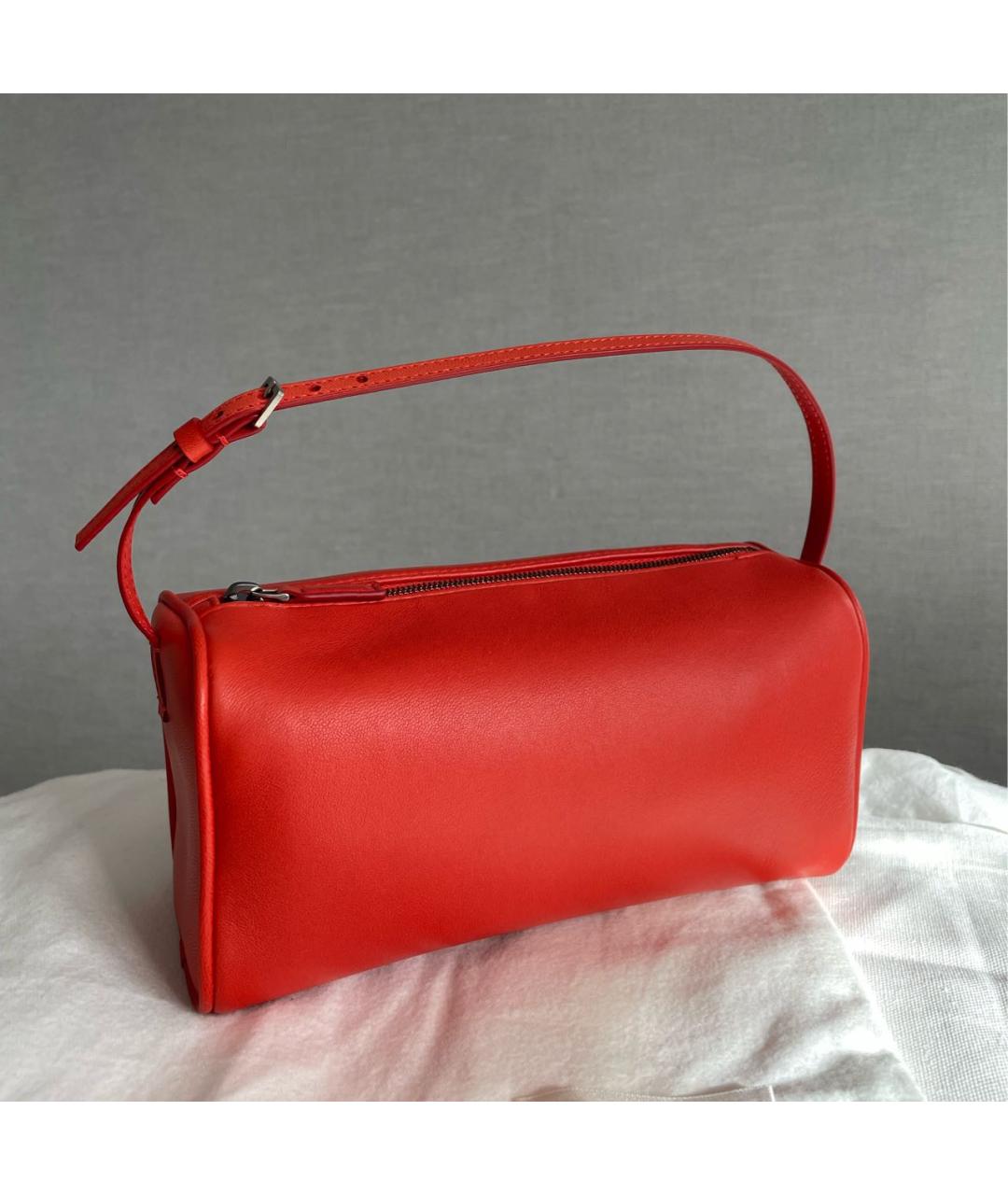 THE ROW Красная кожаная сумка с короткими ручками, фото 8