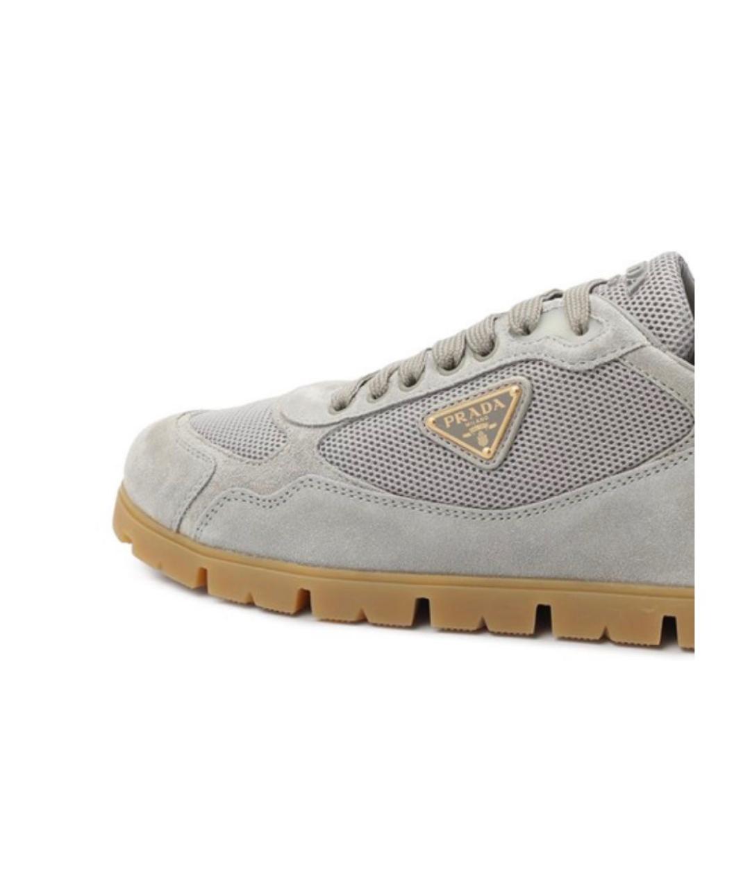 PRADA Серые замшевые кеды, фото 6