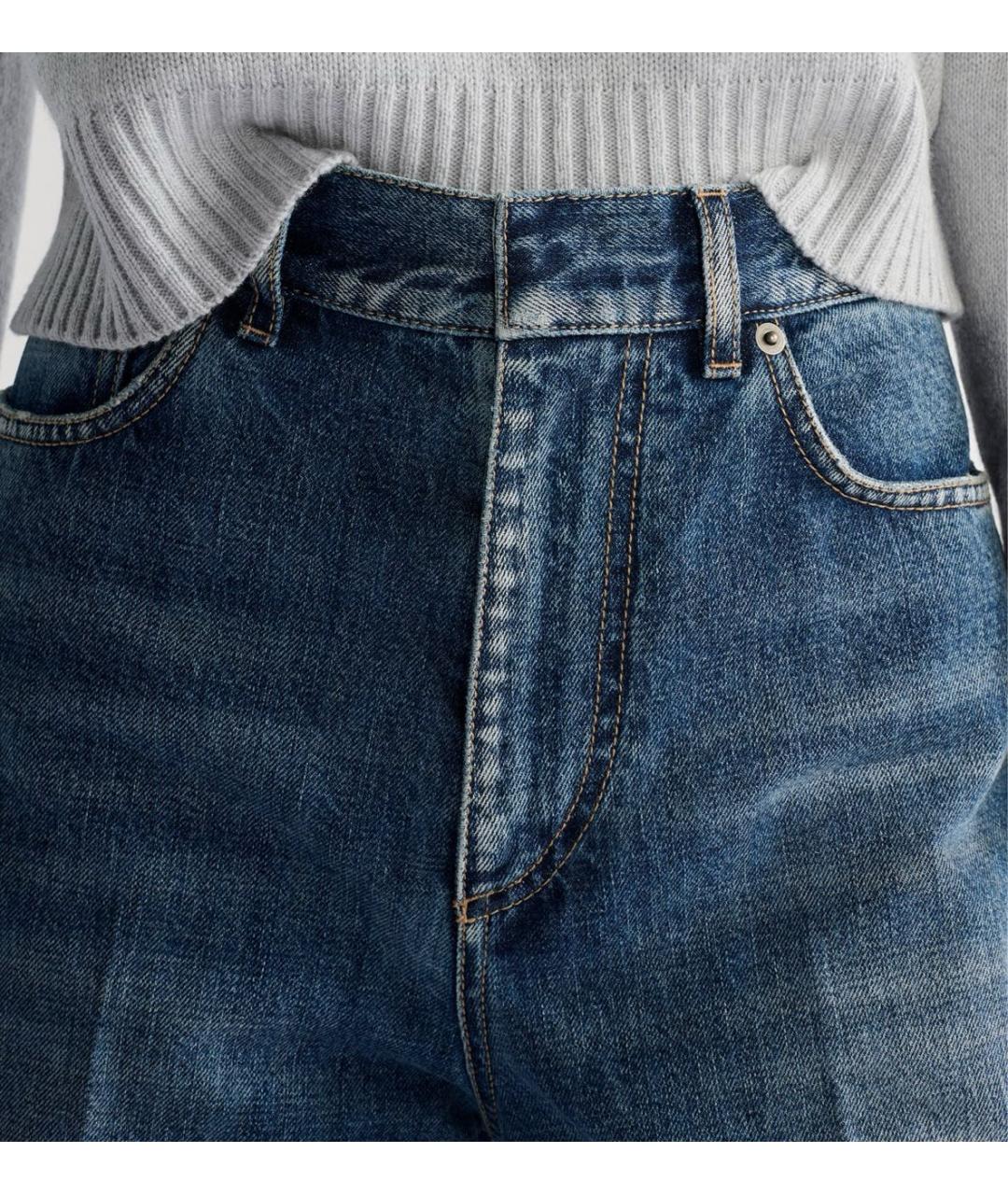 CHRISTIAN DIOR Синие хлопковые джинсы клеш, фото 3