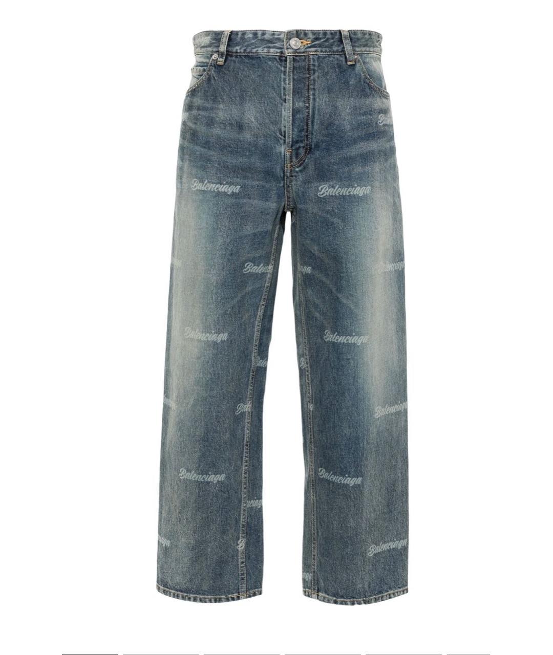 BALENCIAGA Голубые хлопковые прямые джинсы, фото 9