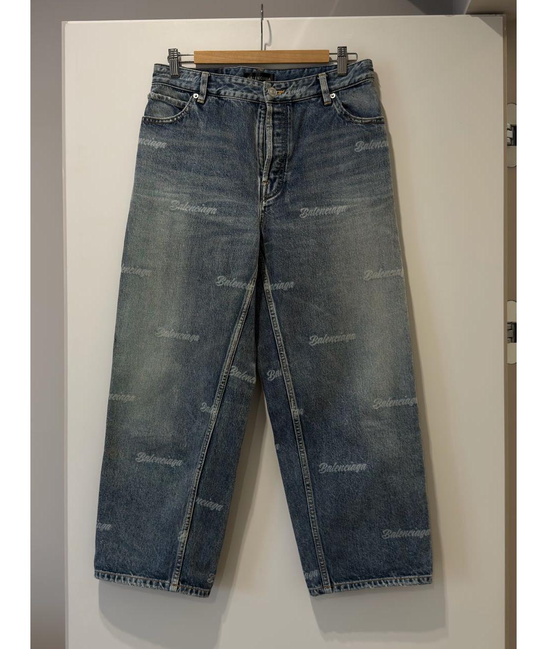 BALENCIAGA Голубые хлопковые прямые джинсы, фото 7