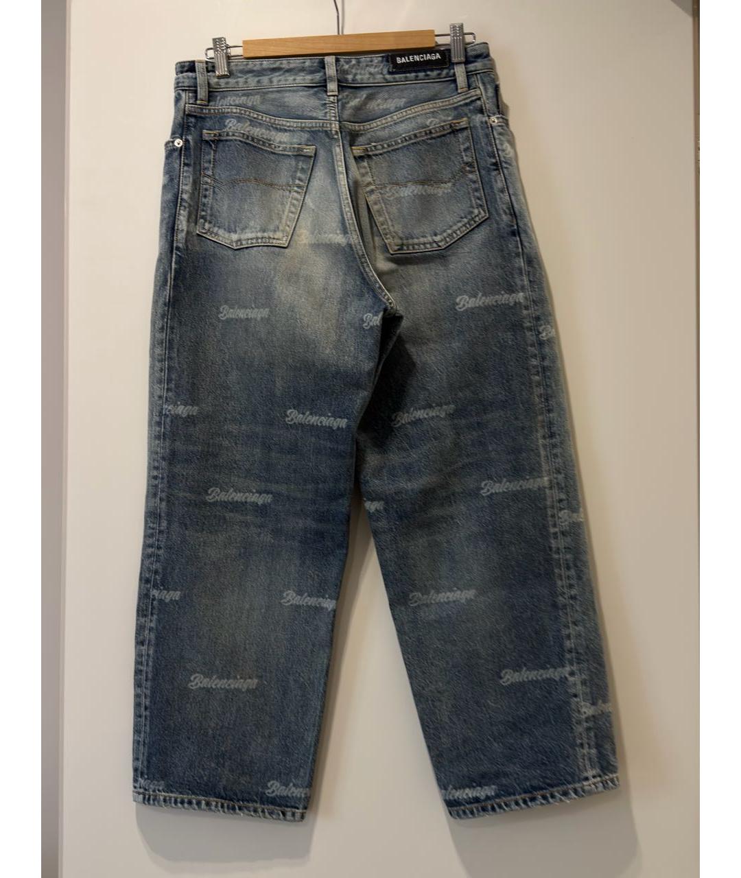 BALENCIAGA Голубые хлопковые прямые джинсы, фото 2