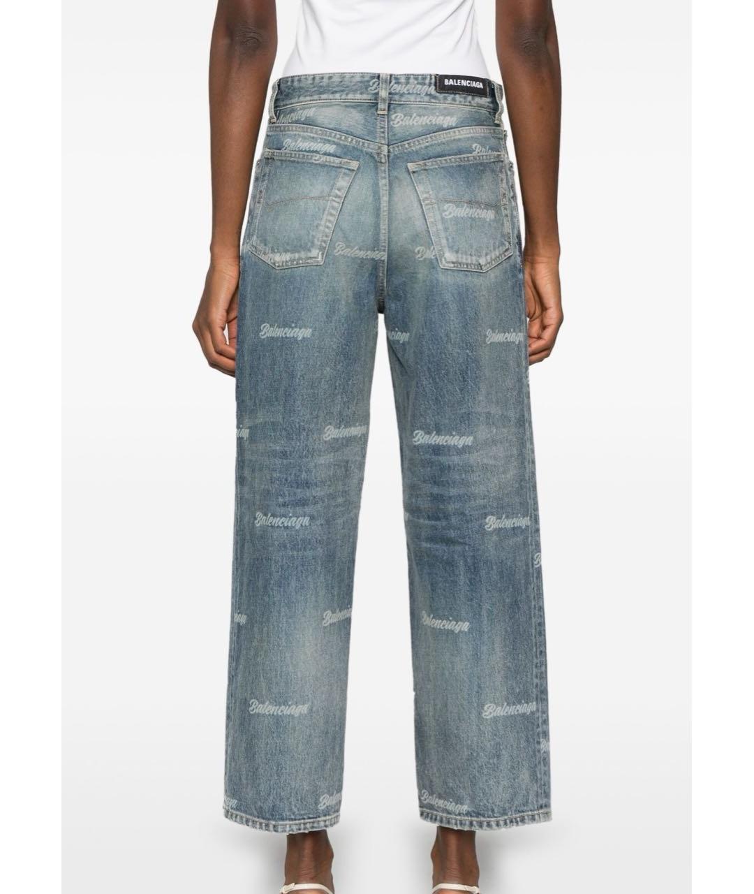 BALENCIAGA Голубые хлопковые прямые джинсы, фото 8