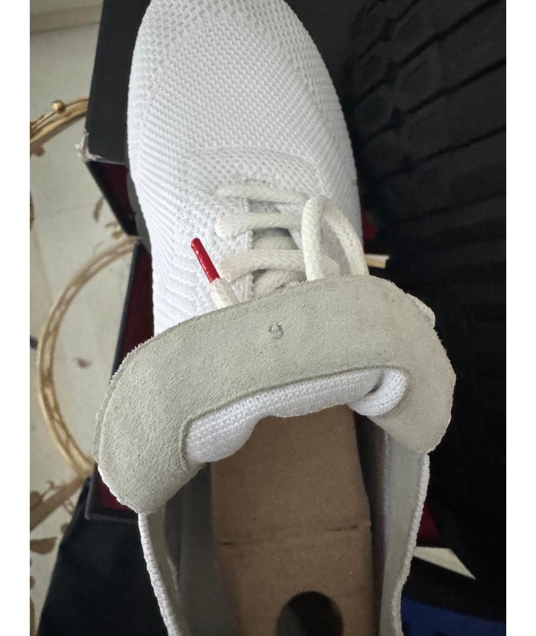 KITON Белые текстильные низкие кроссовки / кеды, фото 3