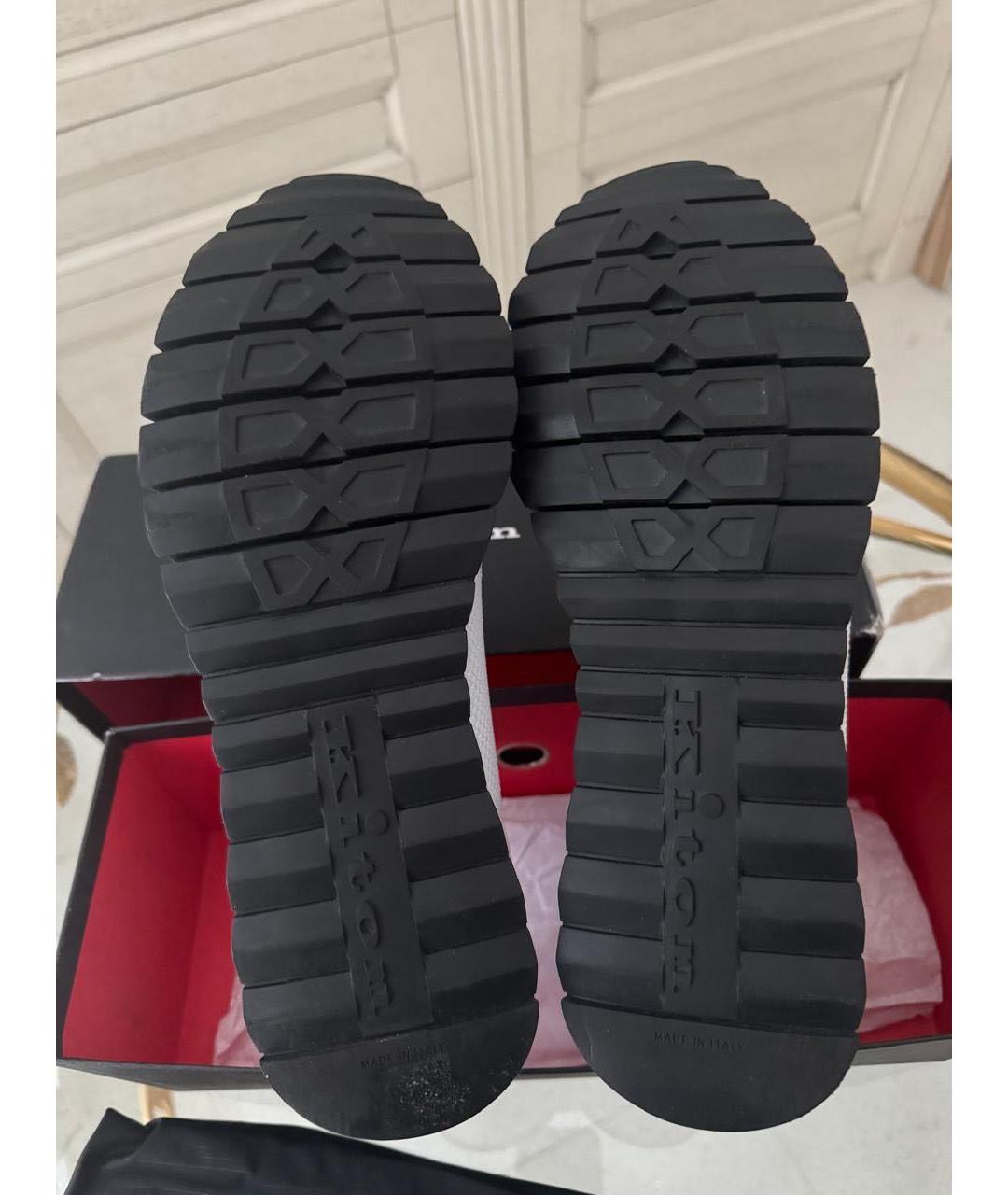 KITON Белые текстильные низкие кроссовки / кеды, фото 4