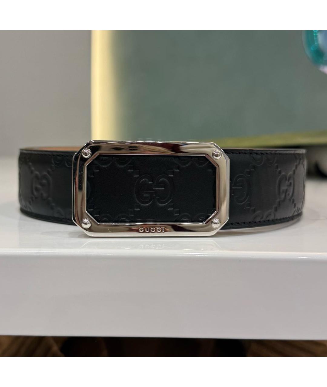 GUCCI Черный кожаный ремень, фото 7