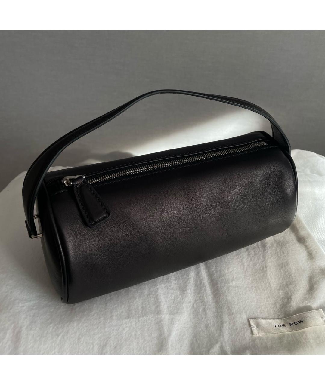 THE ROW Черная кожаная сумка с короткими ручками, фото 4